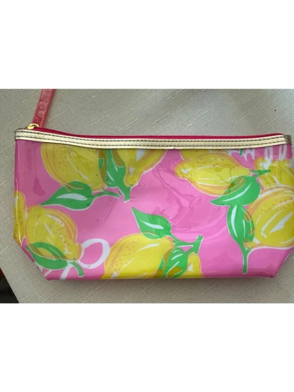 Lilly Pulitzer for Estee Lauder Pink w/Lemons  Cosmetic Makeup Bag